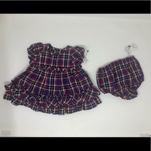 AMERICAN LIVING DRESS NEWBORN PLAID